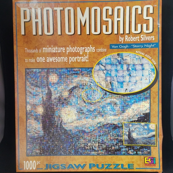 NWOT Robert Silvers Photomosaics 1000 PC Puzzle - Van Gogh "Starry Night" - NIB - Picture 1 of 9